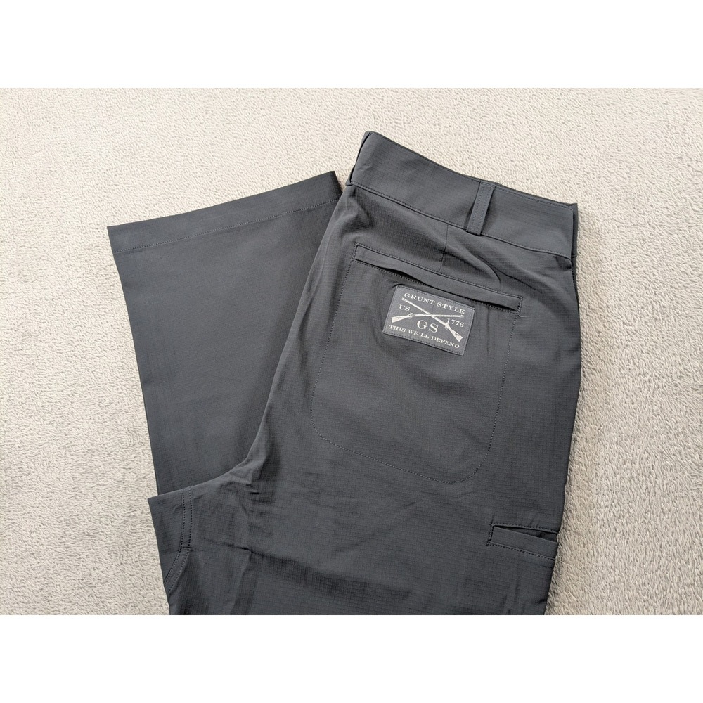 Grunt Style Mens Ripstop Tactical Pants Gray Stretch Utility Trousers Size 34
